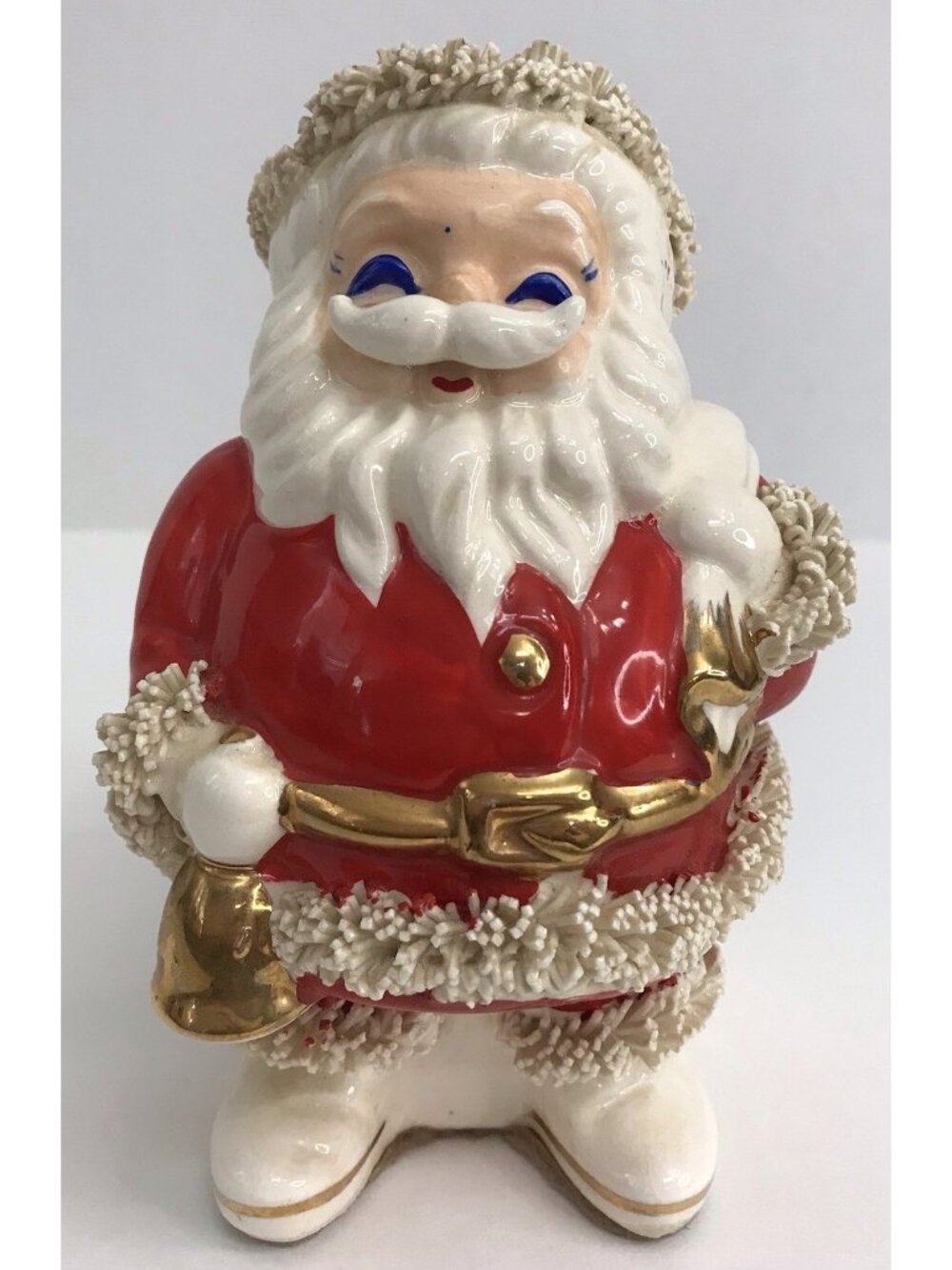 Vintage 50's WYATT DUNAGAN & WILLIAMS Spaghetti Santa Claus Blue Eyes Bank